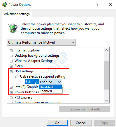 Usb Settings Selective Suspend