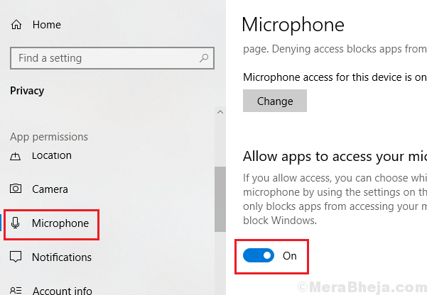 Allow Apps To Access Microphone