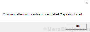 Communication With Service Process Failed
