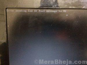 Error Sending End of Post Message to ME