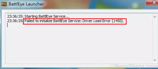 Driver load error 1450 battleye как исправить