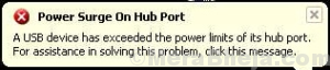 Power Surge On Usb Port