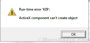 Runtime error 429 activex component can t create object как исправить