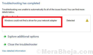 Windows could not find a Driver for your Network Adapter