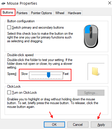 left click opens properties