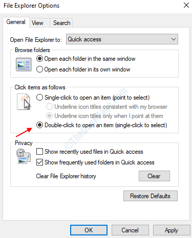 Double Click To Open Folder