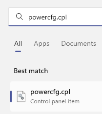 Powercfg Cpl Min