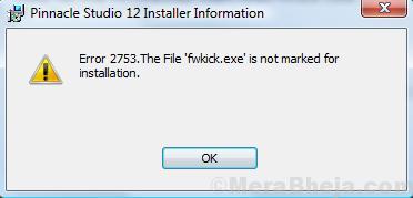 Error 2753 The File Is Not Marked For Installation