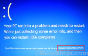 Fix DRIVER CORRUPTED EXPOOL Error on Windows 10