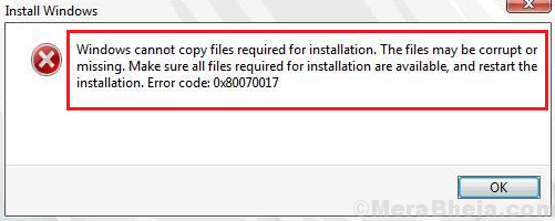 Fix Windows Error Code 0x80070017 During Installation, Update Or System Restore