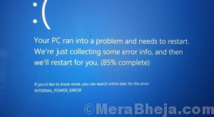 INTERNAL POWER ERROR Blue Screen on Windows 10