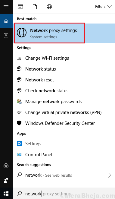 Search For Network Proxy Settings