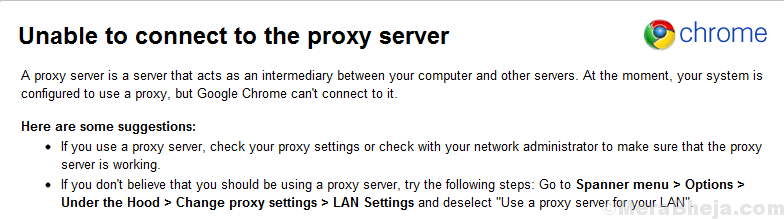 Unable To Connect To The Proxy Server – Error Code 130