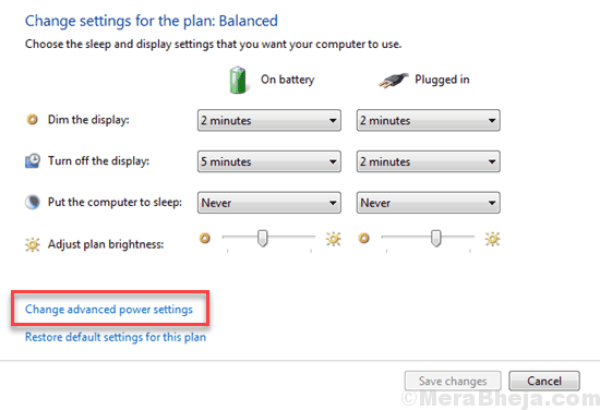 Change Advanced Power Settings