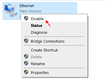 Disable Ethernet Min