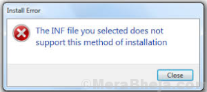 Inf File You Selected Does Not Support This Method Of Installation