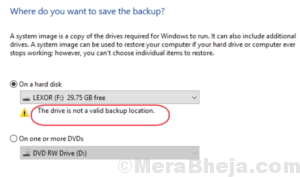 The Drive Is Not A Valid Backup Location