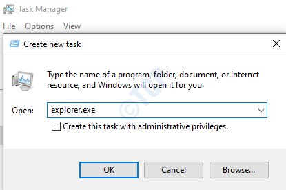 Explorer Exe New Task