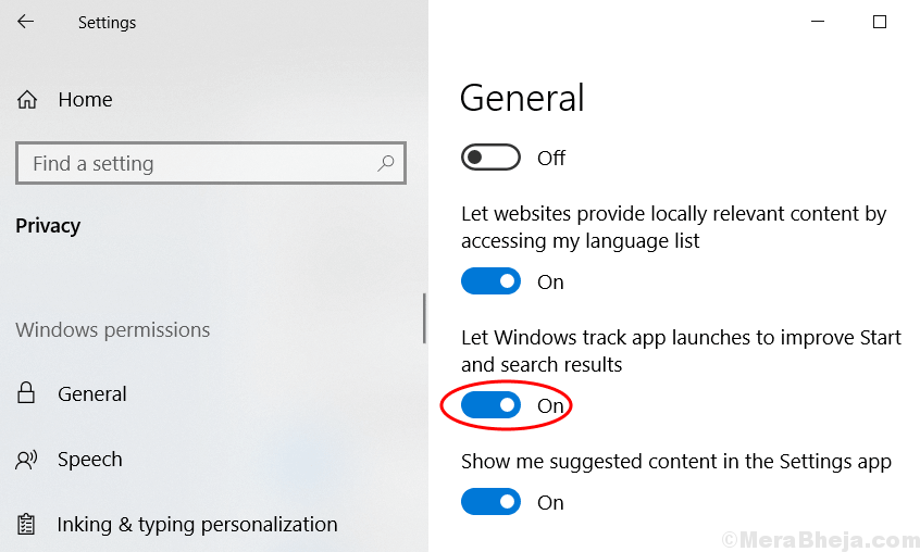 Let Windows Track App Launches