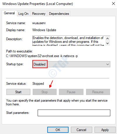 Windows Update Startup Disabled