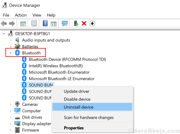 bluetooth device control windows 10