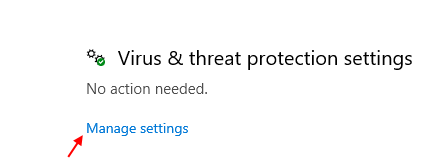 Manage Virus Threat Protection