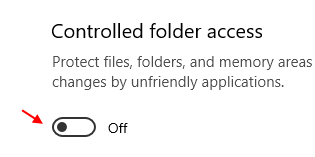 Off Controlled Folder Access