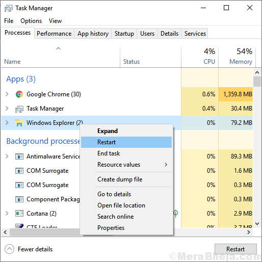 Restart File Explorer Min
