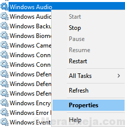 audio service not responding windows 10