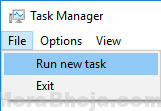 File Run New Task Manager Min