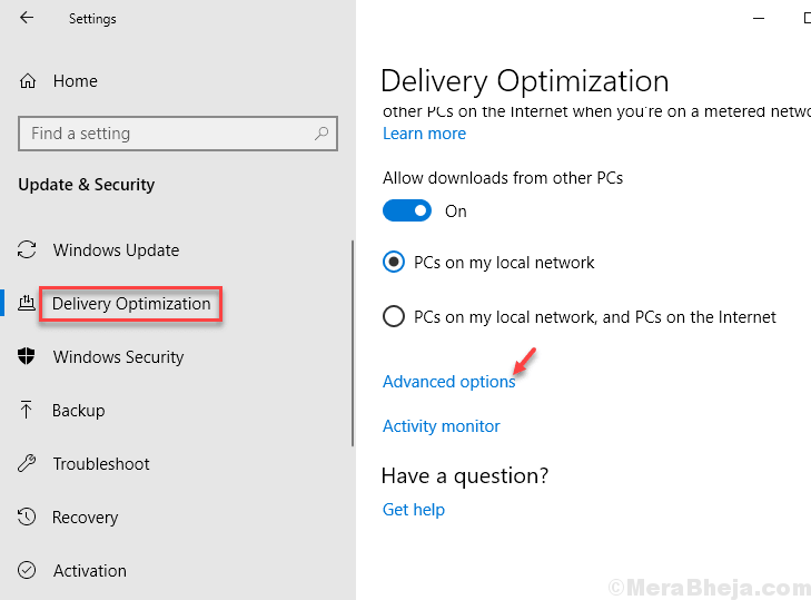 Delivery Optimization Advanced Options Min