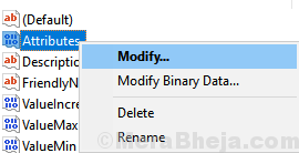 Modify Attributes Key