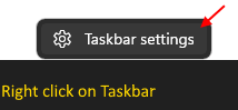 Taskbar Settings Min