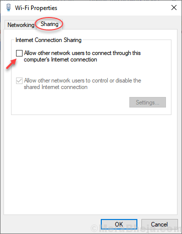 Uncheck Allow Other Network Connections Min