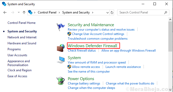 Windows Firewall Defender