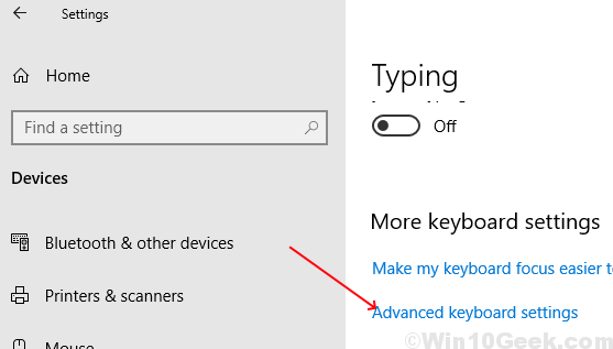 Advanced Keyboard Settings