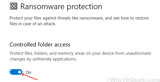 Ransomware Protection Enable