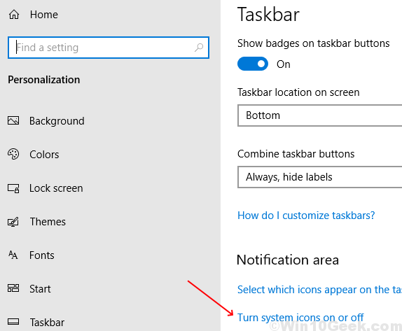 Taskbar System Icons