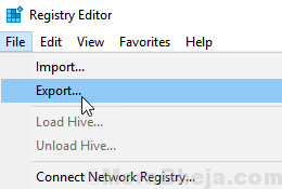 Export Backup Registry