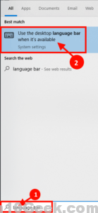language bar