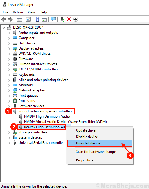 how to uninstall sound driver and reinstall