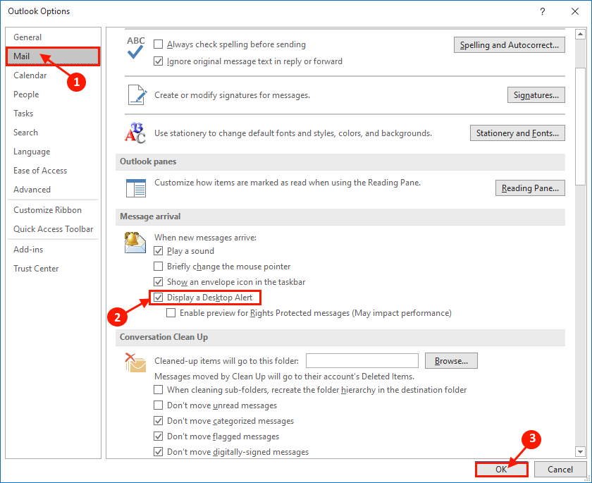 outlook 2016 reminders always on top of other window