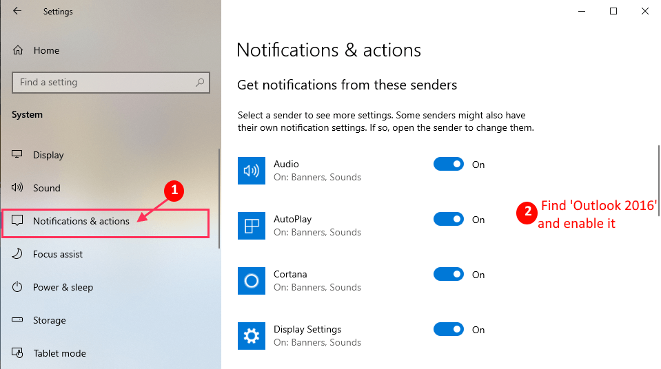 Notification & Actions
