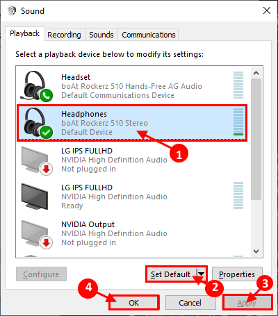 bluetooth headphones not appearing in playback devices