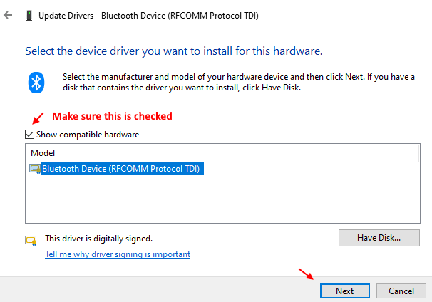 microsoft bluetooth driver update windows 10