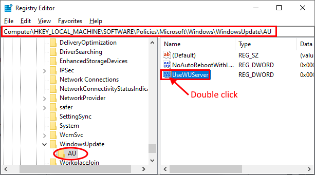 Double Click To Open Usewuserver