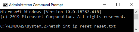 Netsh Int Ip Reset