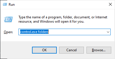 Folder Options Run