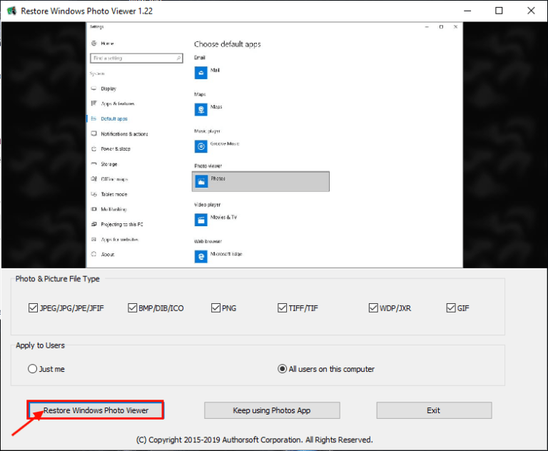 How to get back old Windows Photo Viewer on Windows 10