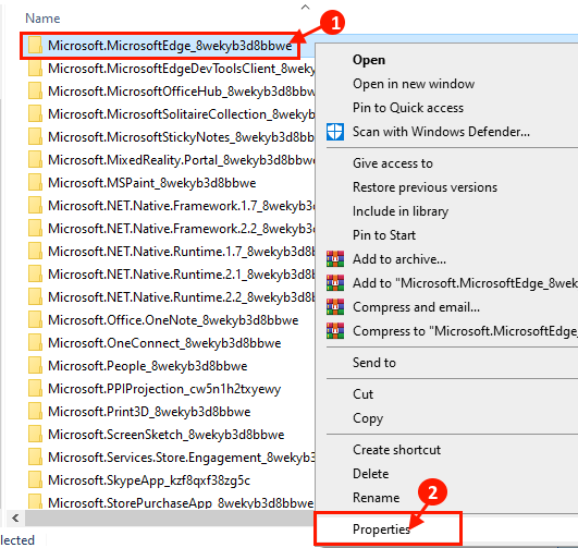 Porperties Microsoft Folder